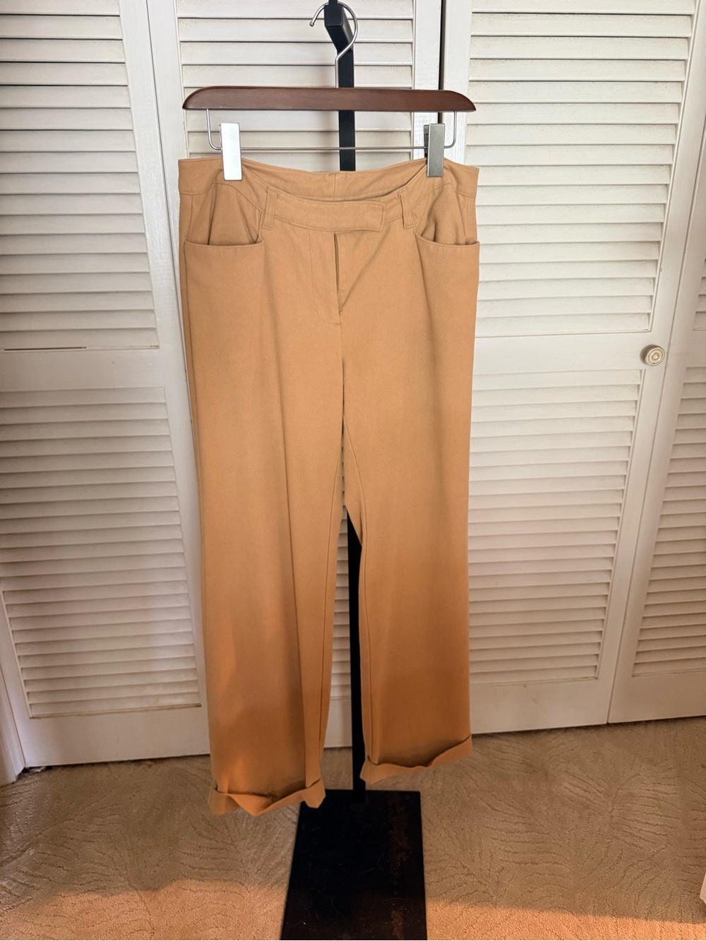 Express Stretch High-Waist Trousers - Tan